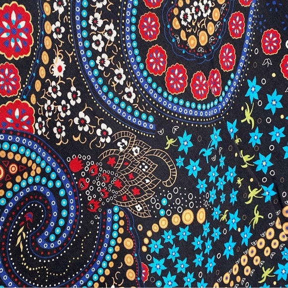 Context Exclusively at Lord & Taylor Floral Paisley Faux Wrap Linen Blend Skirt - Picture 8 of 16